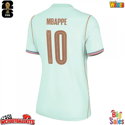 France Kylian Mbappe #10 Replica Away Stadium Shirt for Women World Cup 2026 Short Sleeve